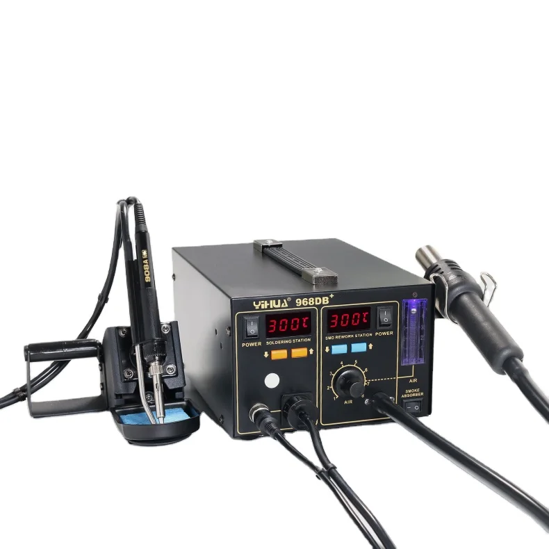 Control Rework Station 968DB+ 3 in 1 With The Function Of Smoking Heat Gun Soldering Station Digital Display Temperature