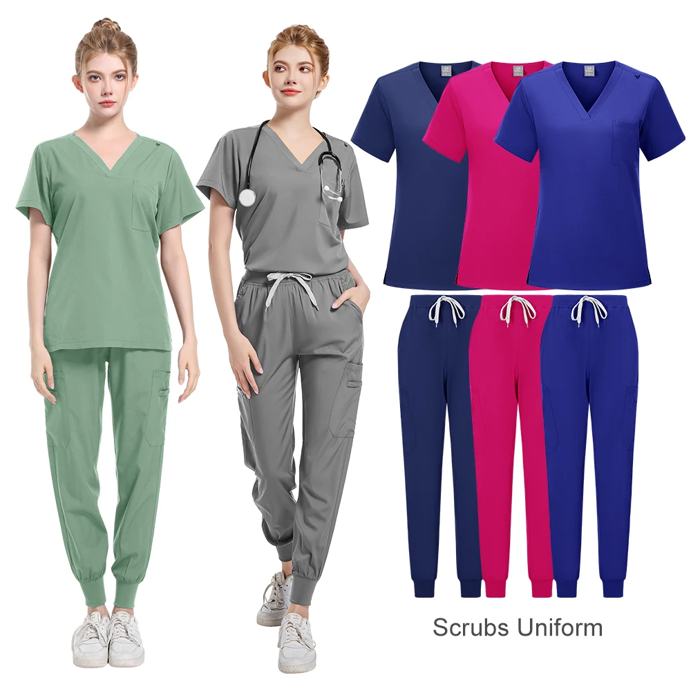 Ziekenhuisartsuniformen met korte mouwen Spa-uniformen Tandheelkundige kliniek Medische scrubs Pakken Dierenverzorging Veterinaire verpleegstersaccessoires