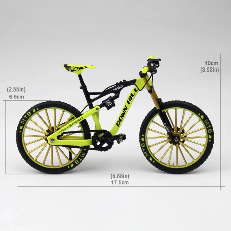 Mini 1:10 Alloy Bicycle Model Alloy Finger Mountain Bike Magic Racing Simulation Adult Collection Bend Road Toys Gift for Kids