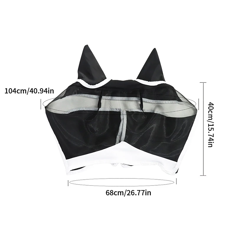 1Pc Adjustable Breathable and Stretchy Nylon Horse Fly Mask Effectively Prevent Mosquitoes And Harassment