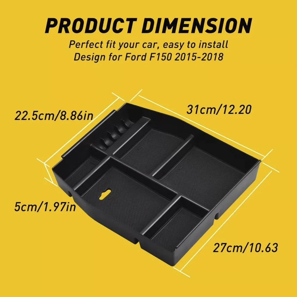 

1 шт. внутренний автомобильный подлокотник, контейнер для лотка центральной консоли, аксессуары для внутреннего кронштейна автомобиля, для Ford F150 2015-2018