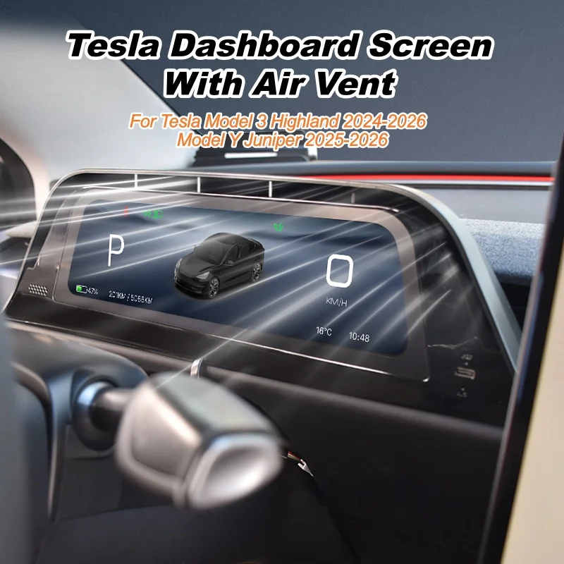 Onlysay Dashboard Screen For Tesla Model 3 Highland Model Y Juniper With Air Vent Support Wireless CarPlay Touchscreen  Replacem