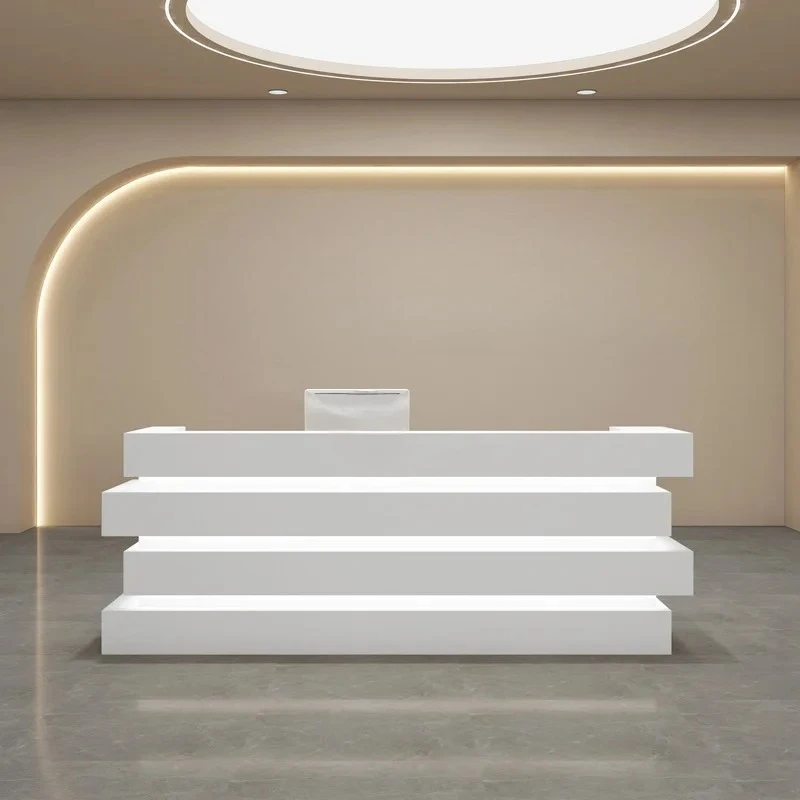 A bar counter, clothing store, cash register, company, simple and creative front desk reception