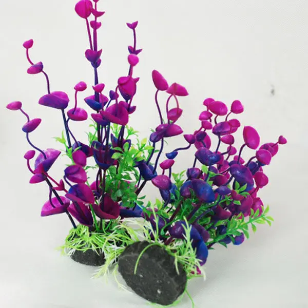 Simulated Aquatic Plant Ceramic Base Artificial Fish Tank Decoration Landscape Plant for Freshwater Saltwater Eco Friendly