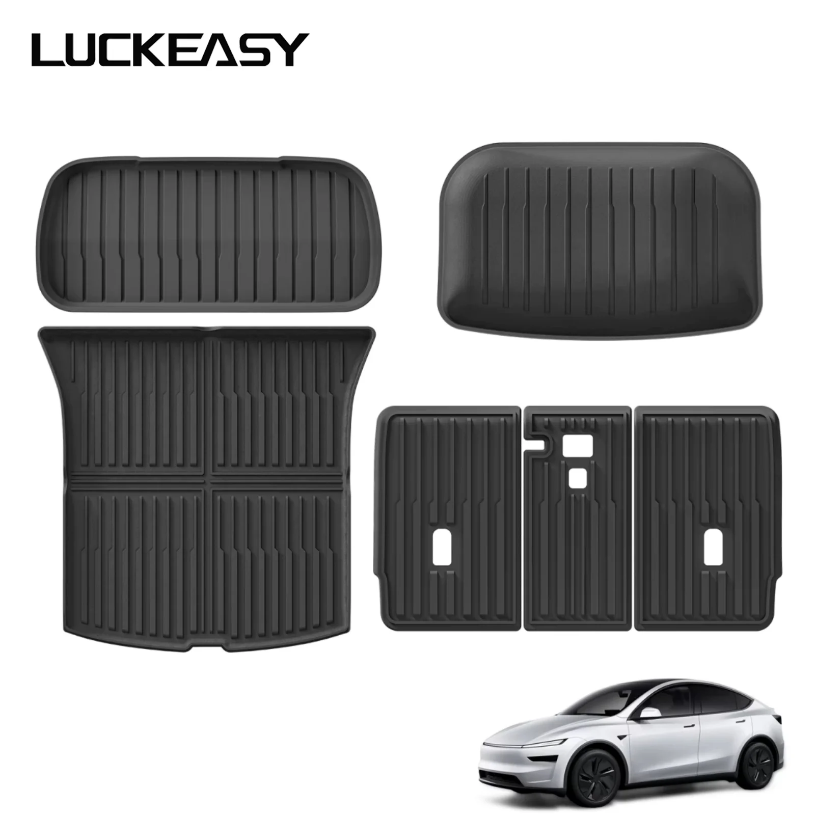 テスラ モデルY ランチ ジュニパー 2025 2026 リアトランク シートバッククッション 背もたれ キック防止マット 車 TPE トランク保護パッド LUCKEASY