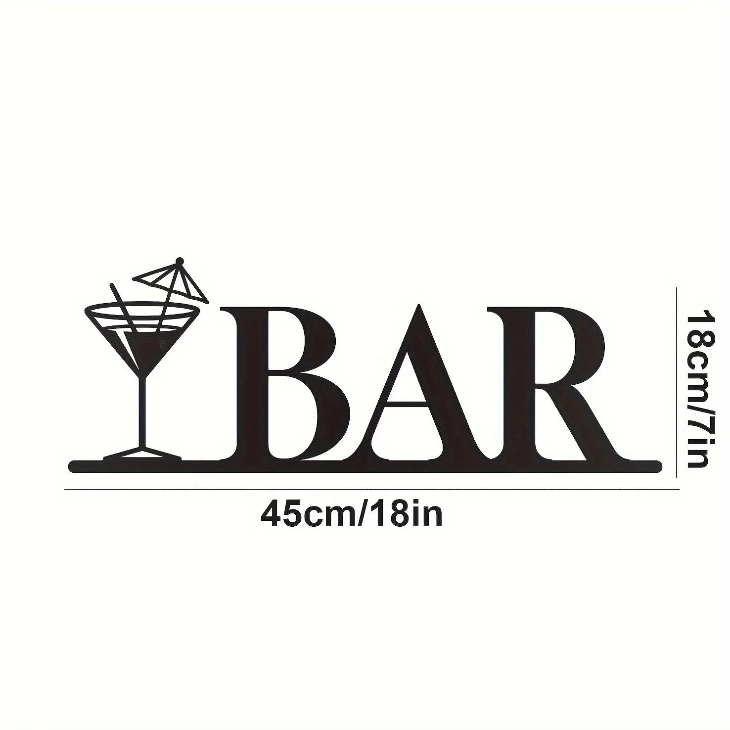 Modern Black Metal Bar Sign for Home Bar Decor - Stylish Bar Letters for Fashionable Set Up and Decorations