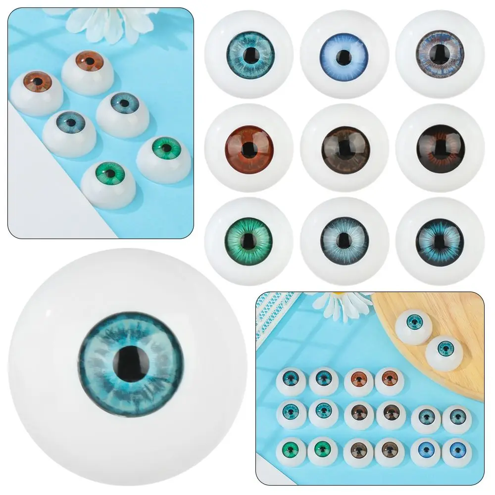 24mm 30mm Blue Brown Green Doll Acrylic Eyes Doll Eyeball For BJD Doll Making Crafts DIY Eyes Accessory Safety Doll Animals Part