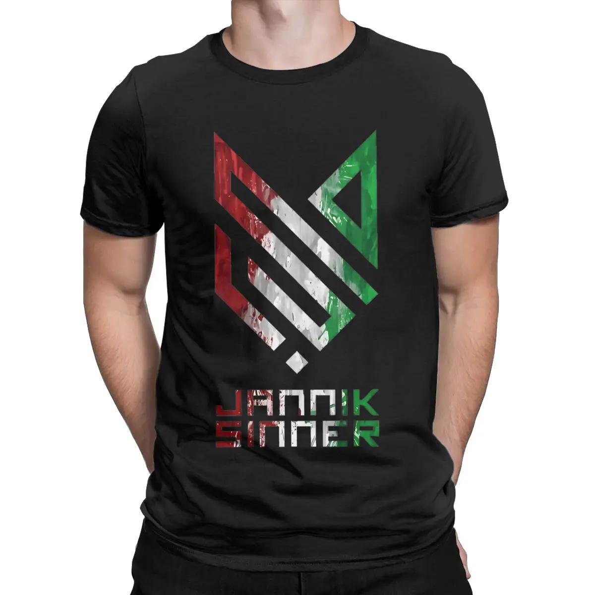 Jannik Sinner Italy T-Shirt for Men Tennis Funny Pure Cotton Tee Shirt Round Collar Short Sleeve T Shirt Gift Idea Clothing