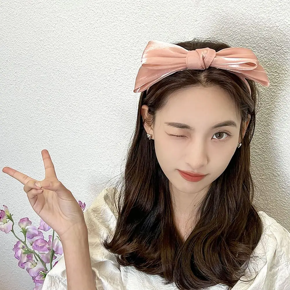 

прочная яркая шелковая женская повязка на голову, сетчатая элегантная повязка для волос с бантом, милая заколка, головной убор для девочек