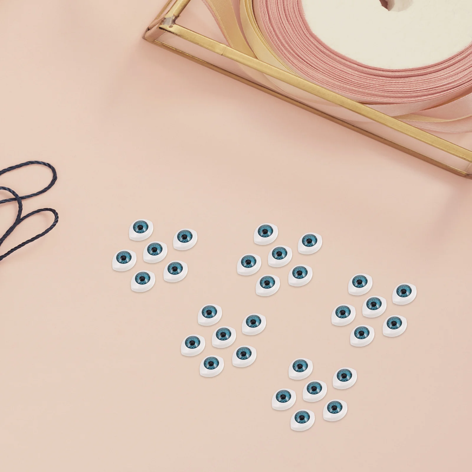 

100pcs Half Ball Eyeballs Resin Oval Eyes 1.60X1.10X0.50Cm Boat Shape Design For Diy Stuffed Animal Making Craft Supplies Fake