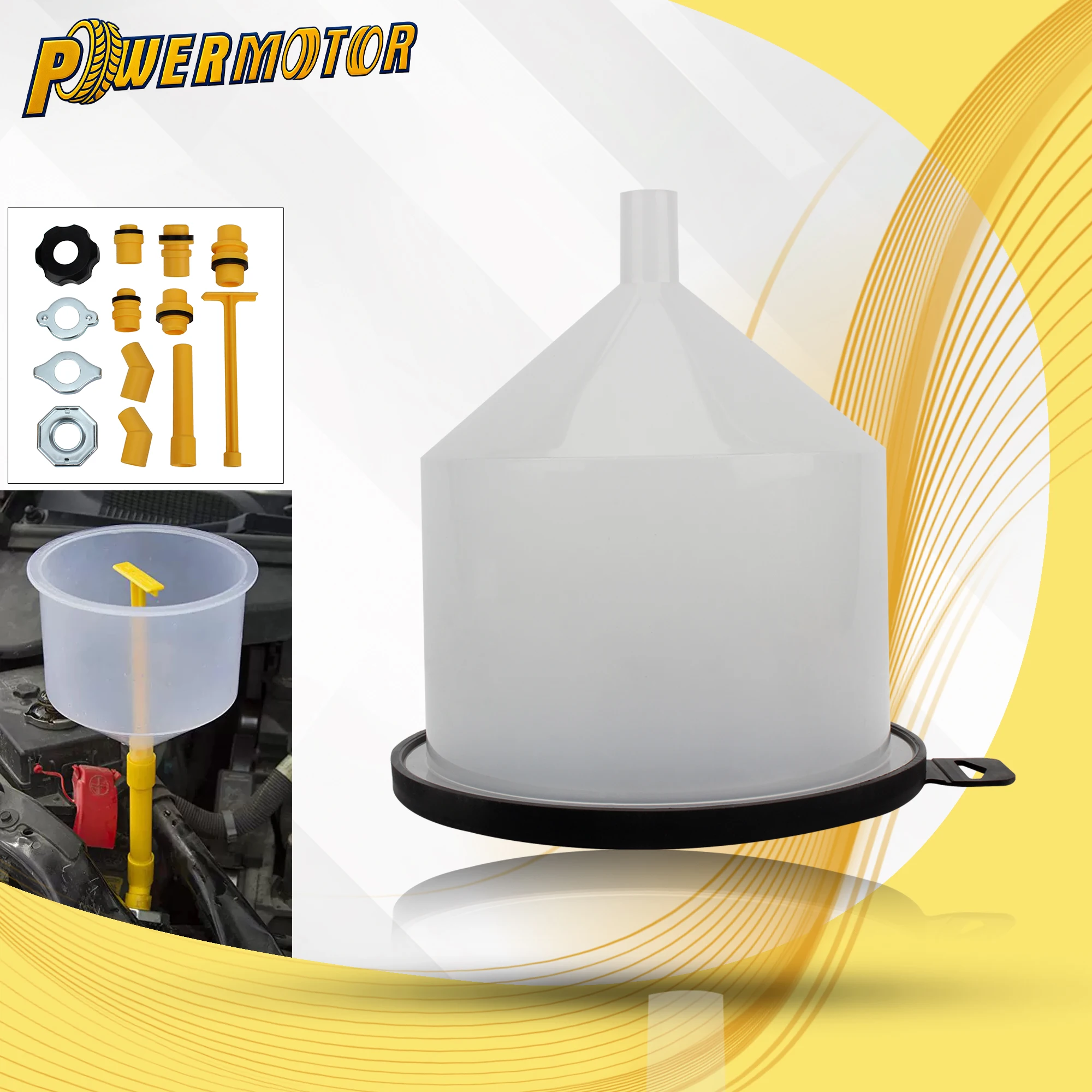 

15Pcs Motorcycle Radiator Coolant Filling Funnel Kit Spill Proof Cooling System Tool Universal Cleaning Accessories