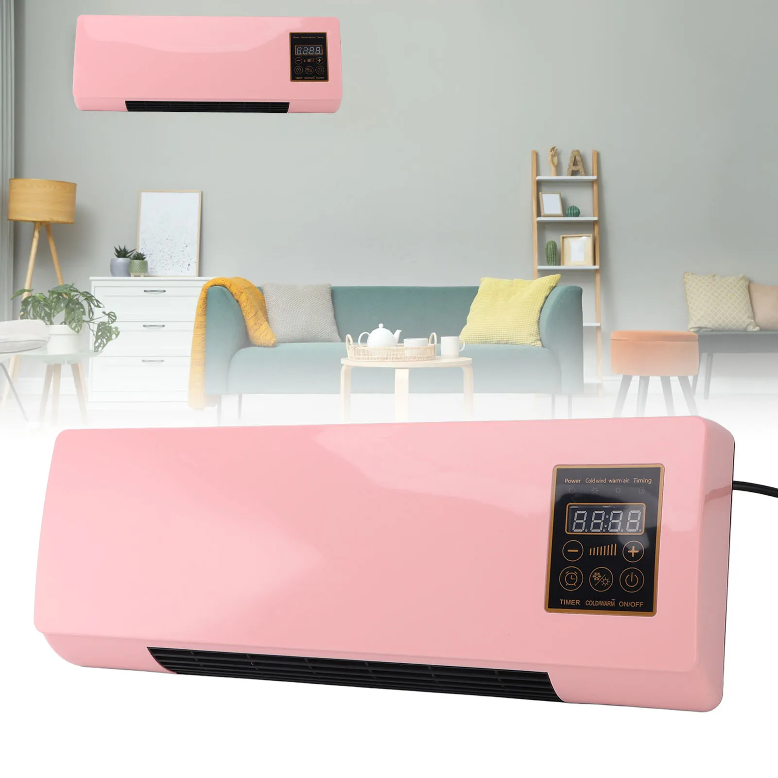 リモコン付き壁掛けタイマー,寝室,リビングルーム,バスルーム用の小さなハンギングエアコン
