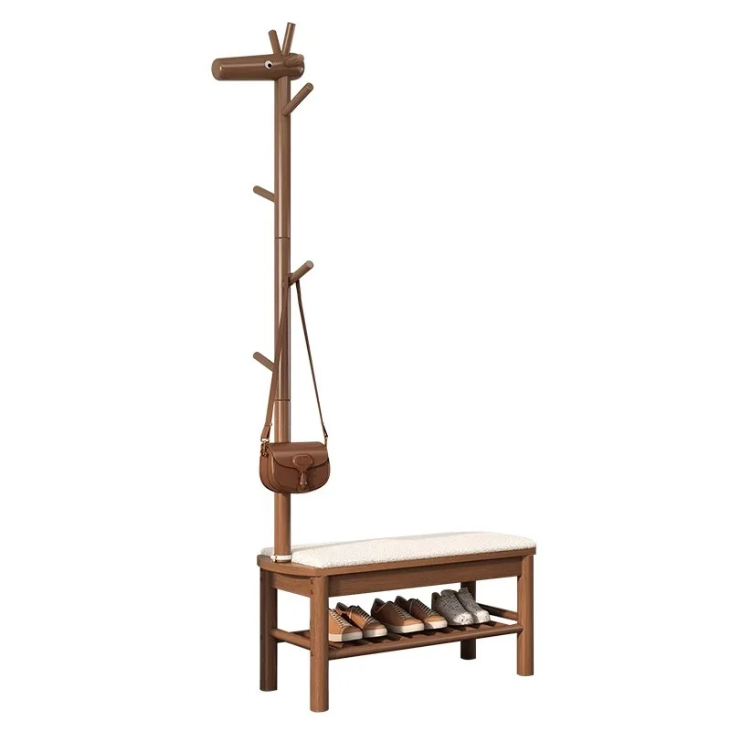 

Solid wood deer shoe change integrated into the door, at home, hanging hanger at the