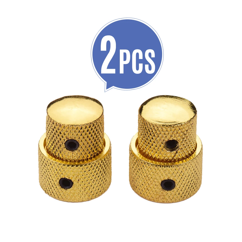 2 Sets Dual Concentric Stacked Control Knobs for Electric Bass Guitars Guitar Knob Accessories Black/Gold/Silver Colors