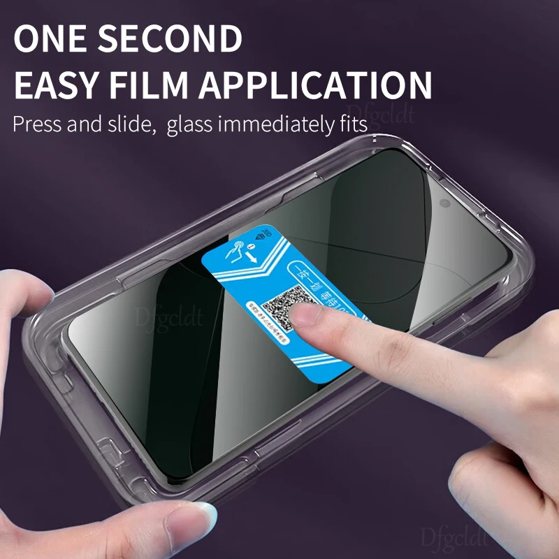 1-2Pcs One-click Installation Anti Spy Glass for Xiaomi 15 14 13 Privacy Screen Protector for Xiaomi 14T 13T 12T 11T Pro Glass