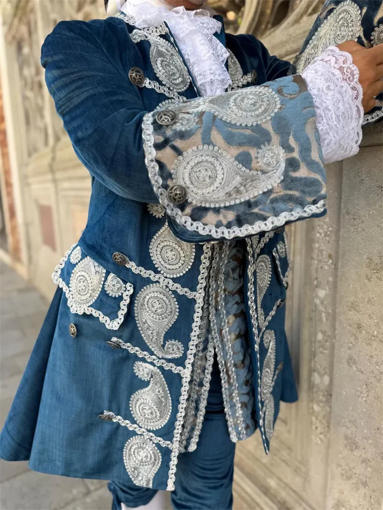 Jaren 1700 Heren Rococo Barok Koning Prins Cosplay Luxe Pak Louis Barbara VI Tijdperk Hof Venetië Baljurk