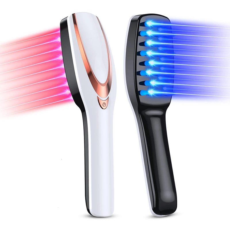 

Electric Massage Comb Vibration Red Blue Light Laser Therapy Hair Growth Comb Scalp Care Instrument for Loss And Alopecia
