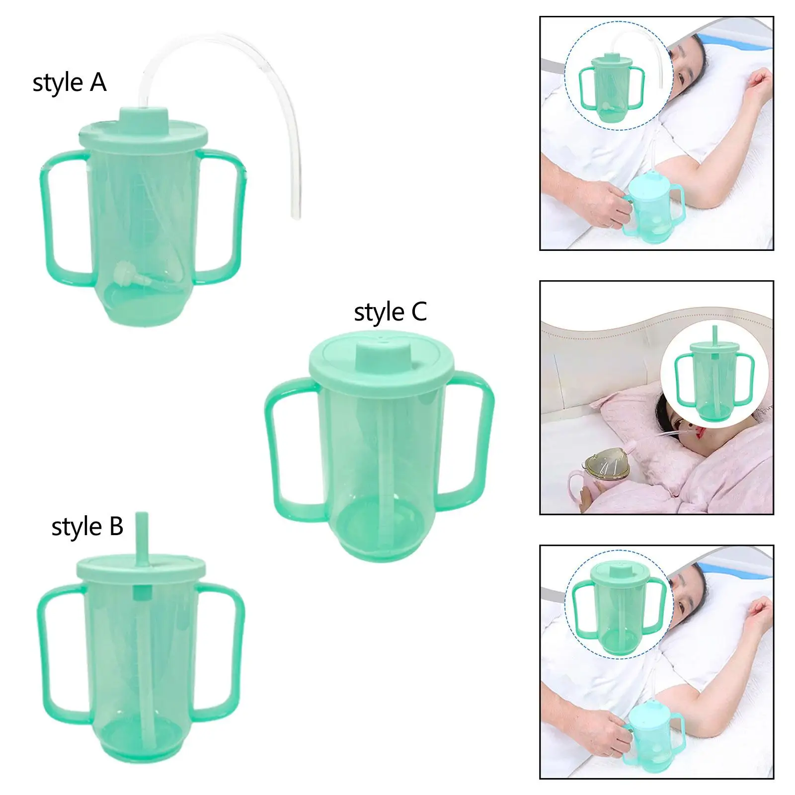 

Elderly Sippy Cup 350ml Professional Easy to Use with and Lid with 2 Handles
