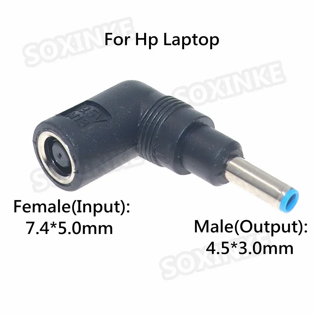 DC Power Adapter plug for HP Dell DC Jack 7.4*5.0mm Female to 4.5*3.0mm Male with pin Converter for Laptop Notebook