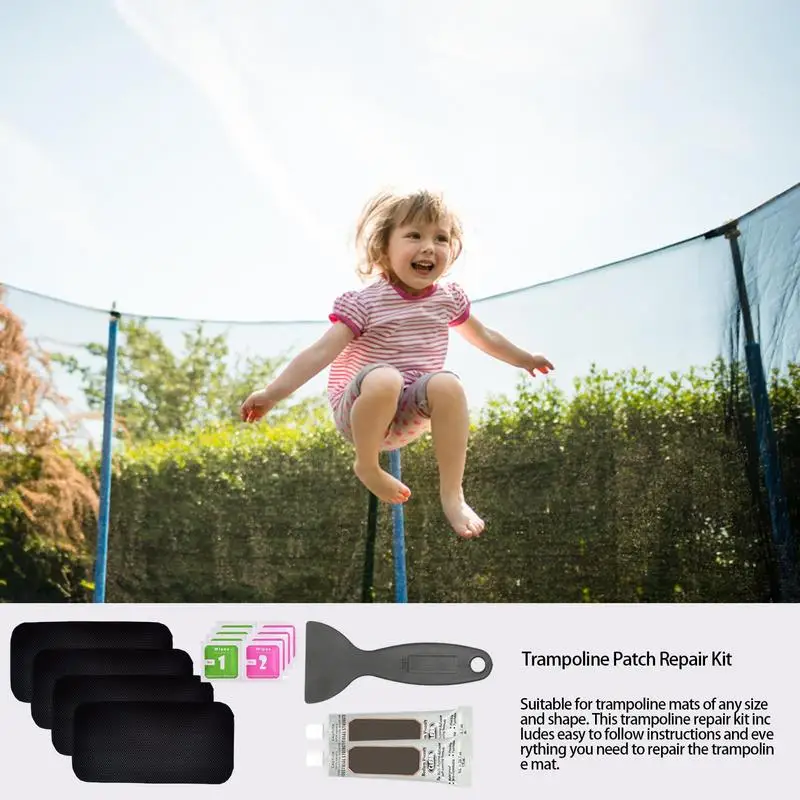 Trampoline Patch Repair Kit Camping Tent Trampoline Waterproof Patch Fixing Kit Repair Mat Tear Hole Repairing Tool Set