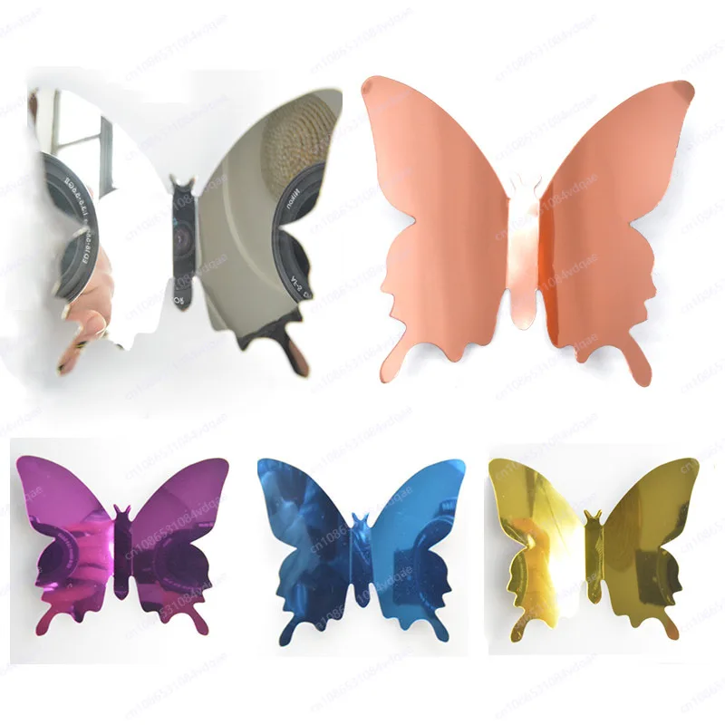 Three-dimensional mirror butterfly wall sticker PET sunflower sticker wedding decoration