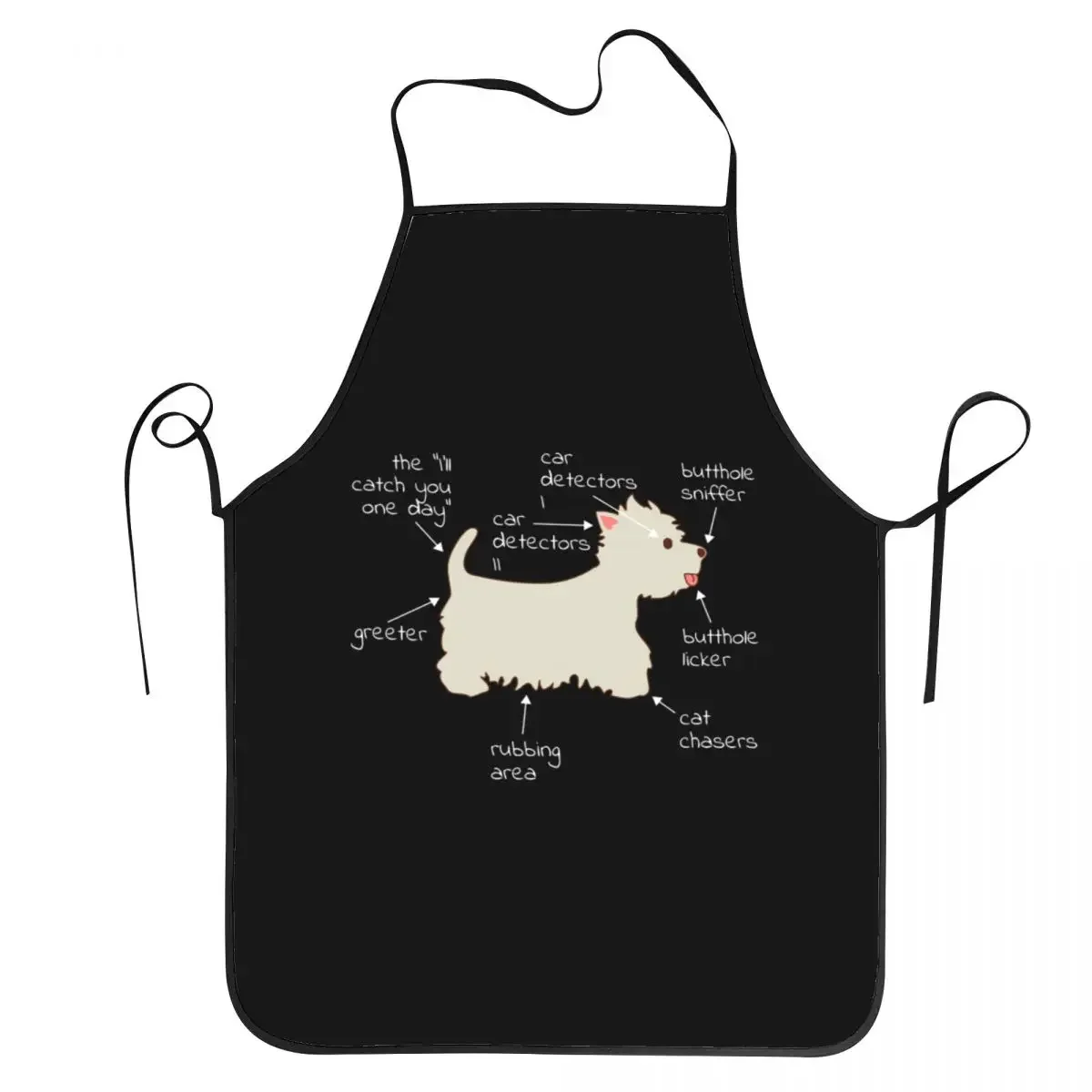 

Unisex Westie Dog Anatomy Kitchen Chef Cooking Baking Apron Men Women West Highland White Terrier Tablier Cuisine for Painting