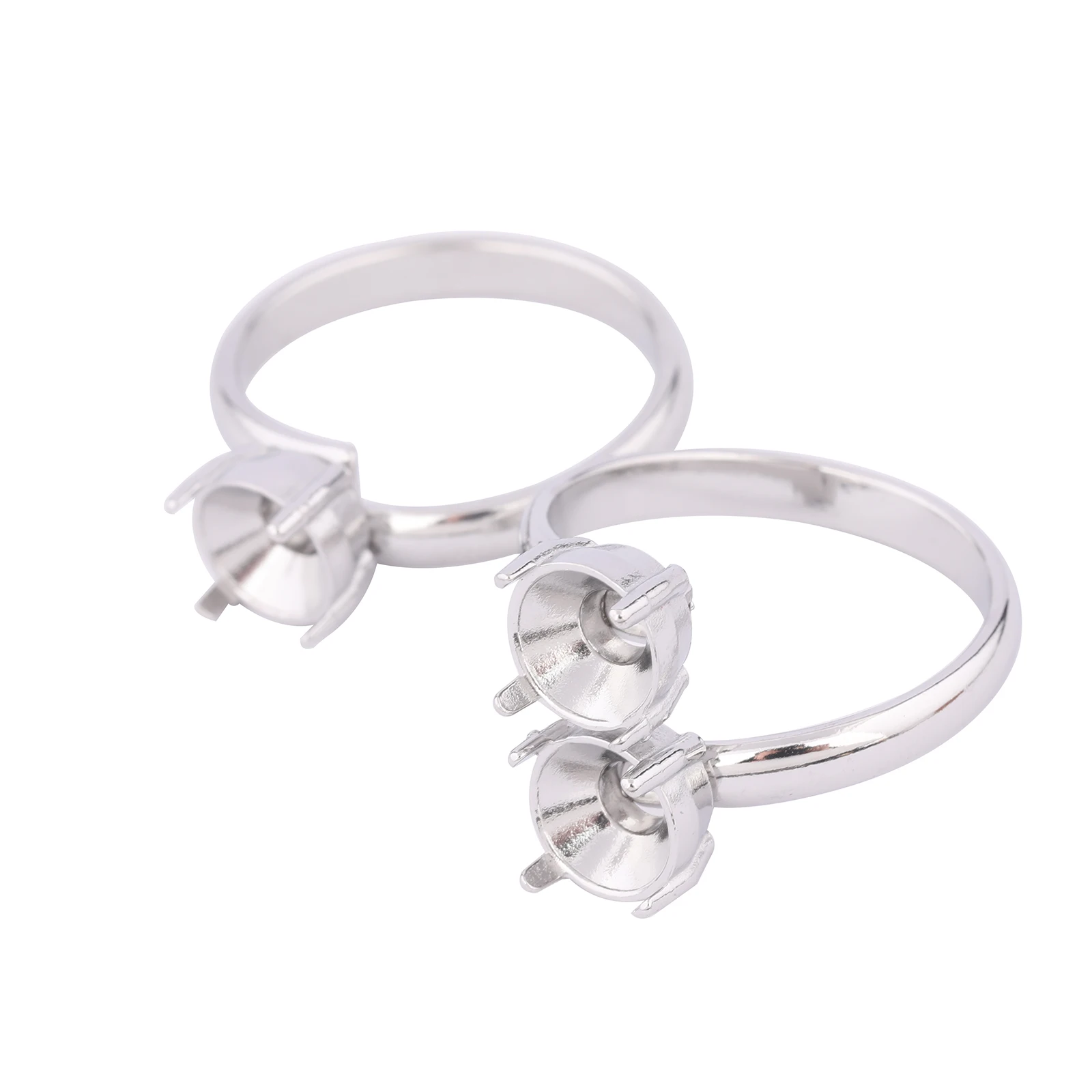 5pcs Stainless Steel Adjustable Ring Bezel Settings For 6mm Pointback Crystal Stones Diy Fingerring Base Findings
