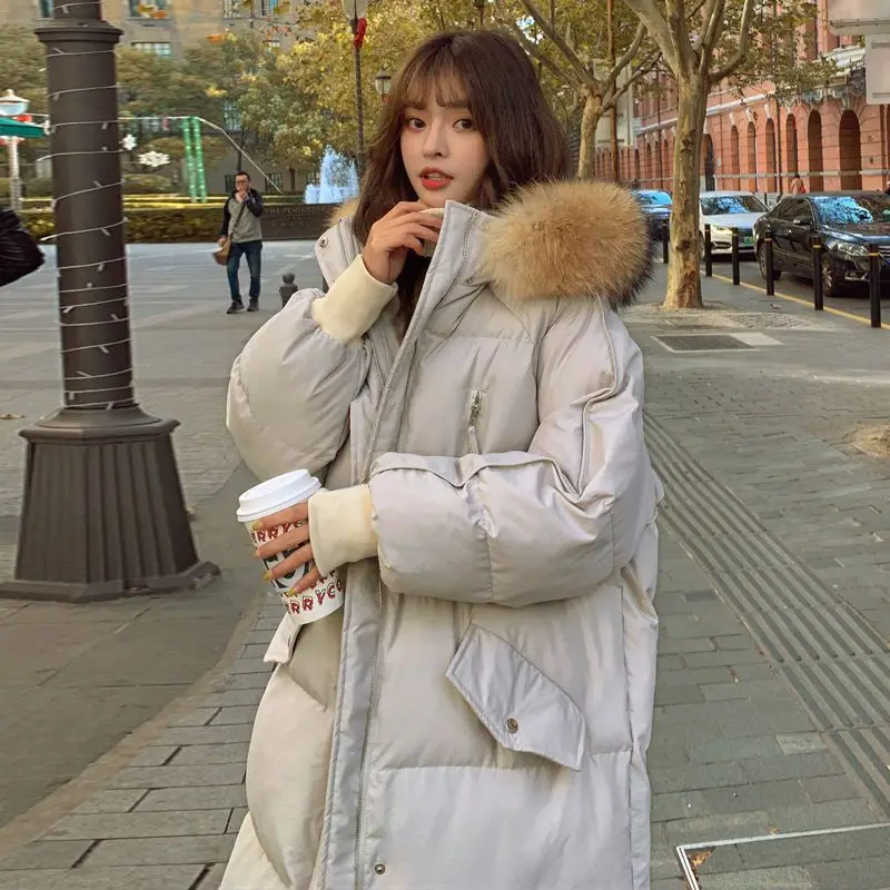 سترة شتوية للنساء 2025 موضة كورية مبطنة معطف طويل الطول سميك مبطن بالقطن #4