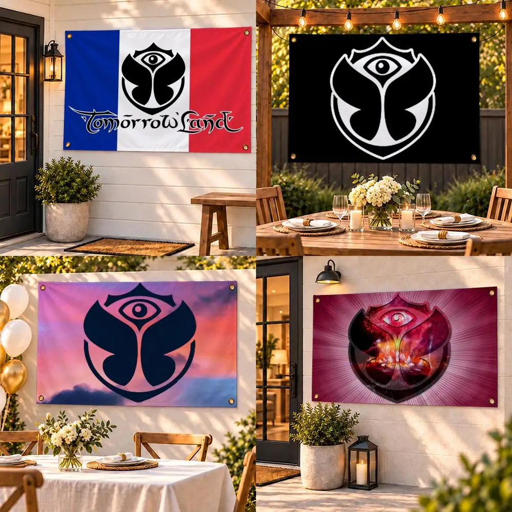 T-TomorrowlandS Flags Custom Wall Hanging Background Art Banner For Bedroom Home Living Room Outdoor Decor