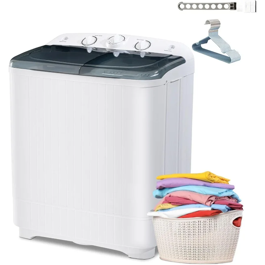 Machine à laver portative 2 en 1 avec lavage de 13 lb et capacité de rotation de 9 lb Mini laveuse et sèche-linge compact combiné idéal pour les appartements D