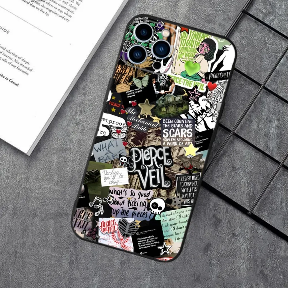 P-Pierce The Veil Band Phone Case For Apple iPhone  15,14,13,12,11,XS,XR,X,8,7,Pro,Max,Plus,mini Silicone Black Cover -  AliExpress 202192403