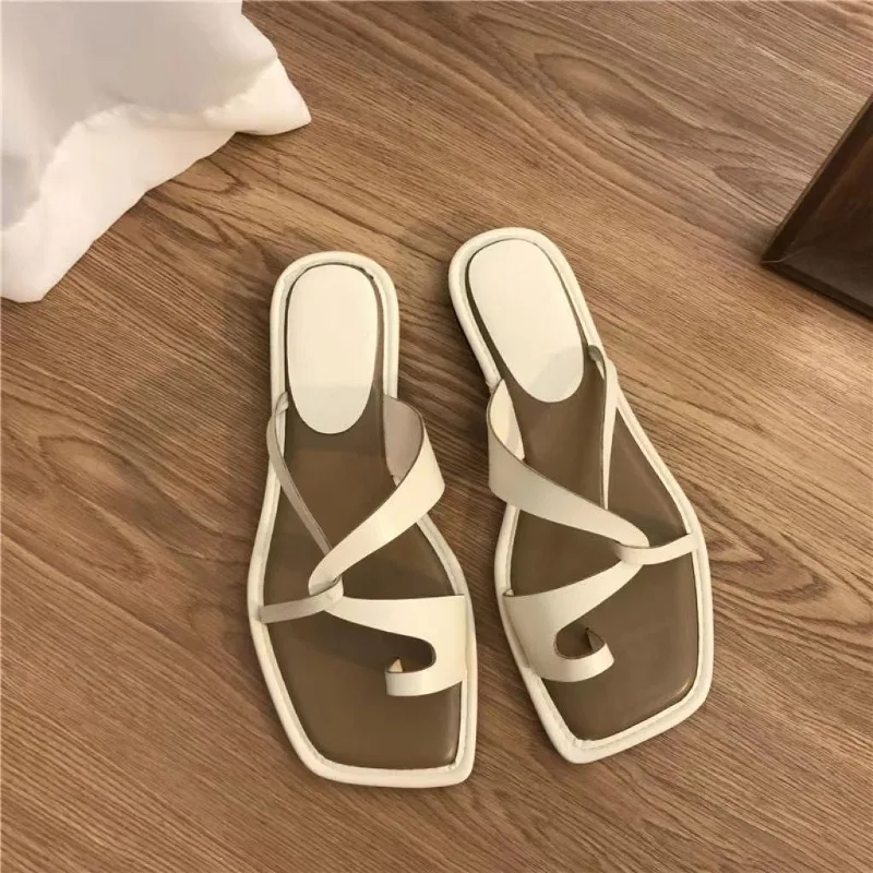 

Sandals Women's Summer 2024 Korean Version Clip Toe Flip Flops Outdoor Slippers Flat Casual Non-slip Sandals Female Beach Mules