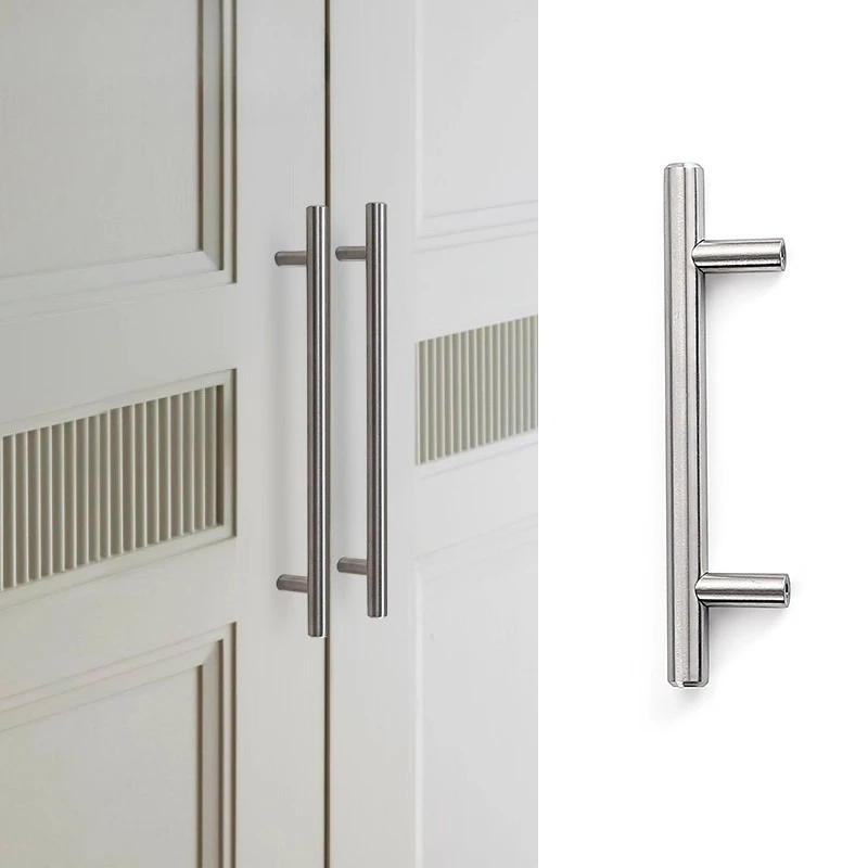 12 Pcs Modern Stainless Steel Cabinet Pulls Modern Arch Design Brushed Metal Furniture Drawer Pull Hardware Pulls Bar Handle