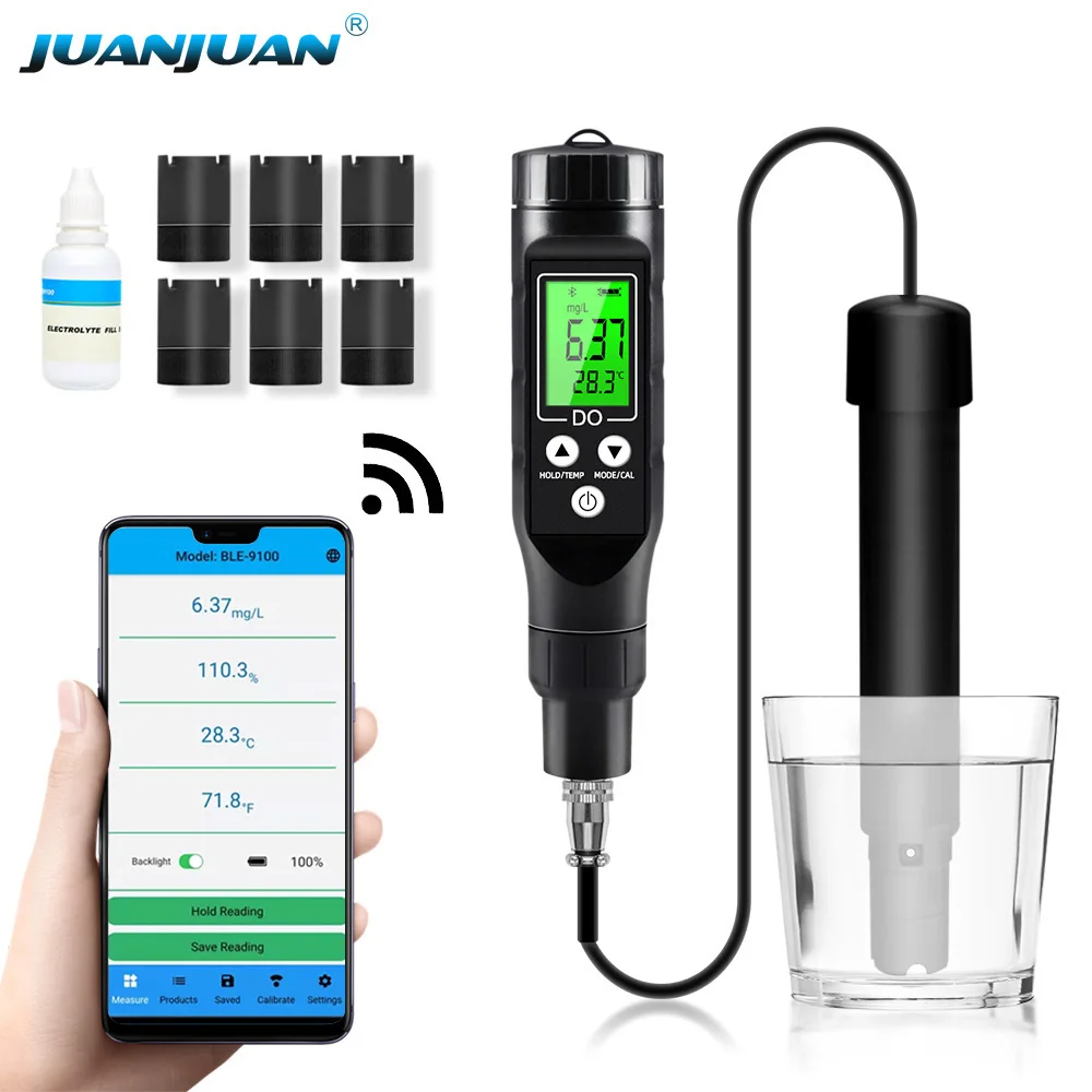 Miernik tlenu rozpuszczonego BLE-9100 Bluetooth 0,0-30,0 Mg/L Profesjonalny analizator DO Inteligentny tester stężenia tlenu do akwarium
