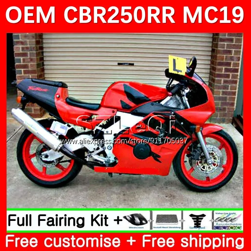 Injection Body For HONDA CBR250RR Red black MC19 CBR250 26No.49 CBR 250 RR CC 250RR 88 89 CBR 250CC 1988 1989 + Decal Fairing