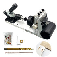 Pocket Hole Jig Kit For Collecting Dust, Pocket Hole Drill Guide Jig For 15° Angled Holes Woodworking Tools For Strong Joints