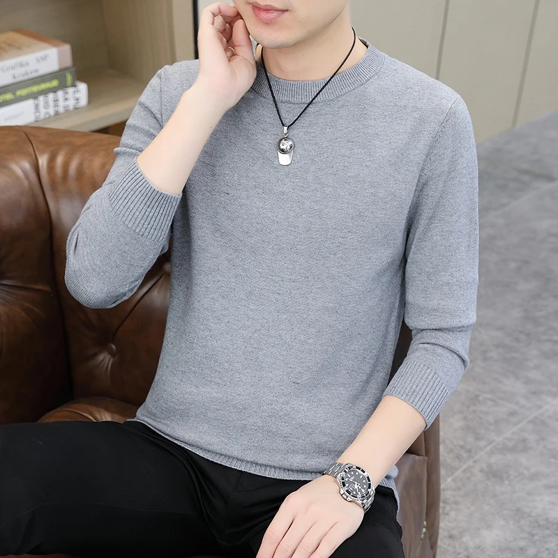 

Мужской круглый пуловер Ne, однотонный, повседневный, тонкий, вязаный, молодежный, облегающий, дышащий базовый слой, irt