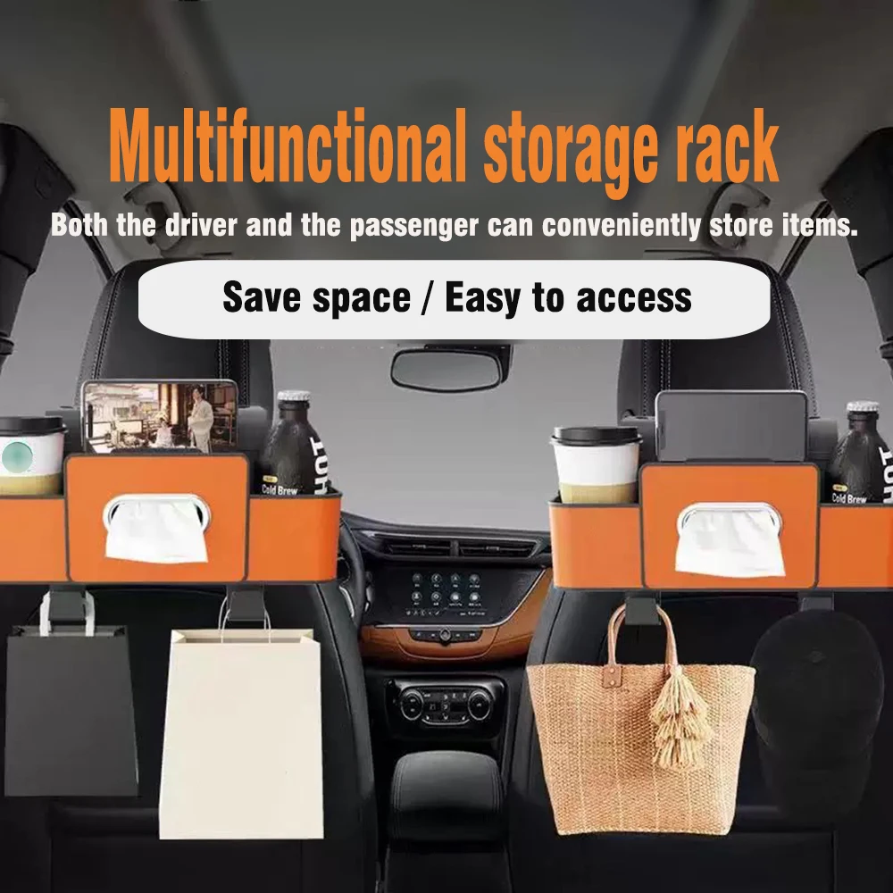 Multifunctional Car Seat Back Storage Box, Rear Seat Organizer with Tissue Bag, Cup Holder & Phone Stand Backseat Car Organizer - view 5
