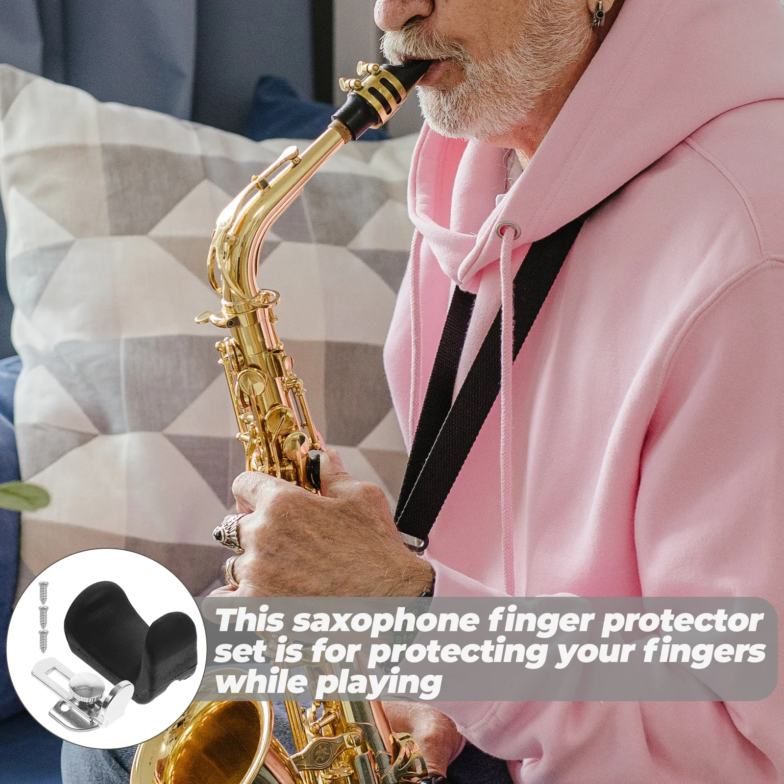 

Saxophone Finger Set Metal Durable Thumb Rest Cushions Simple Support Saxophone Thumb Rest Cushions Alto Accessories Playing