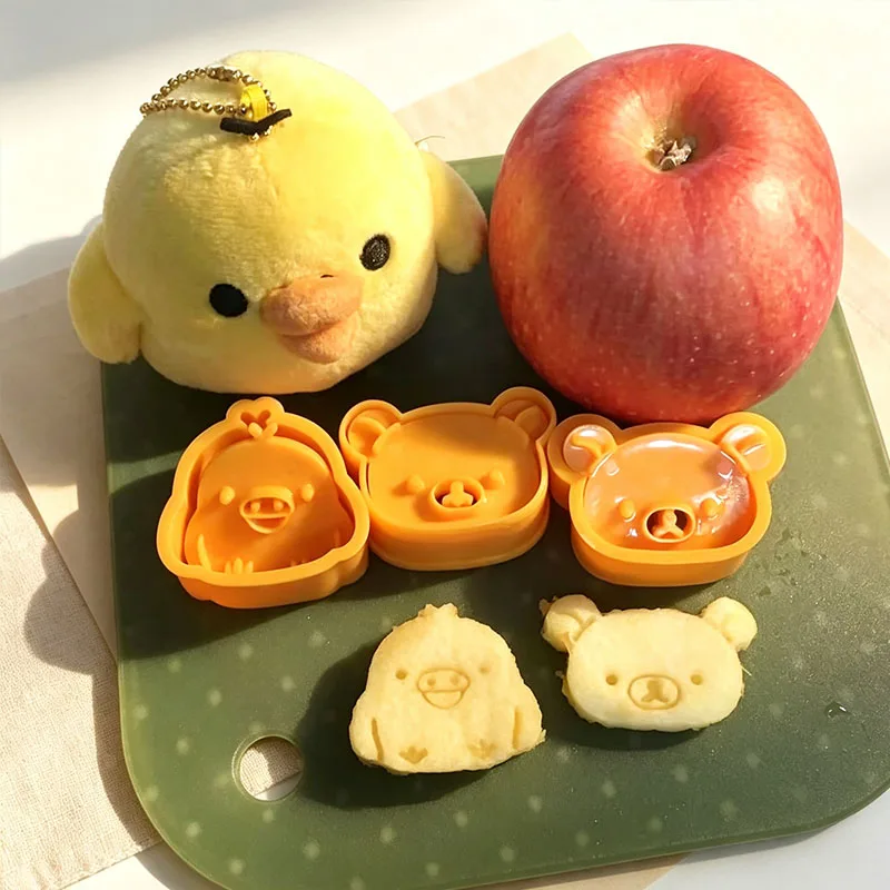Kawaii Bear Sandwich Mold Bread Cake Biscuit Embossing Device Crust Cookie Cutter Baking Pastry Cute Tools 3Pcs/Set