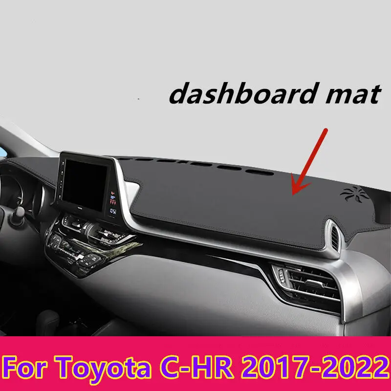 Leather Car Dashboard Cover Dash Protector Mat Pad For Toyota C-HR CHR 2017-2022