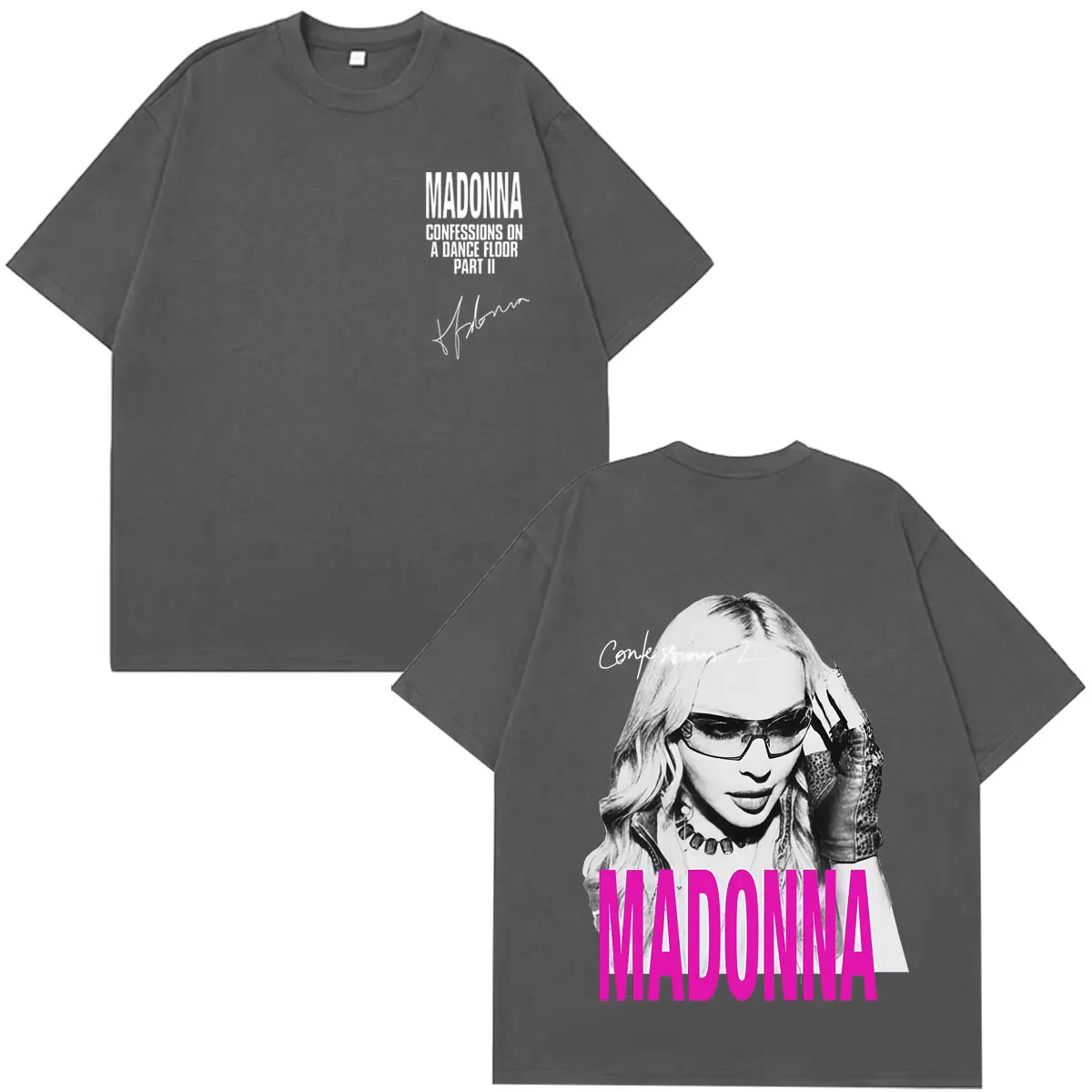 Madonna CONFESSIONS II Album Tour 2026 Print T-Shirt Herren Damen Mode T-Shirt Kurzarm Casual Oversized Vintage T-Shirts – Detail 4