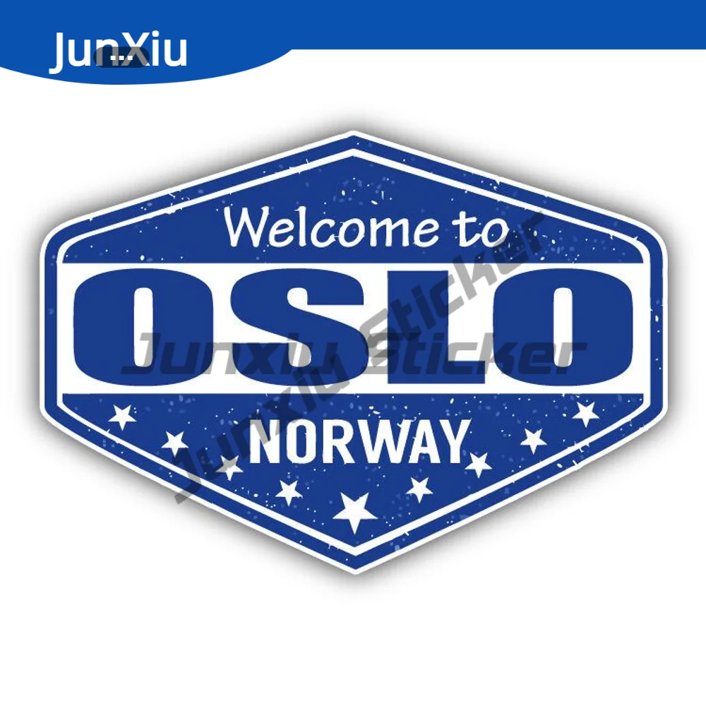 

Oslo City Sticker Norway Oslo Travel Stamp Car Decal For Bumper Front Windshield Truck Pickup Camper Car Body Refrigerator Wall