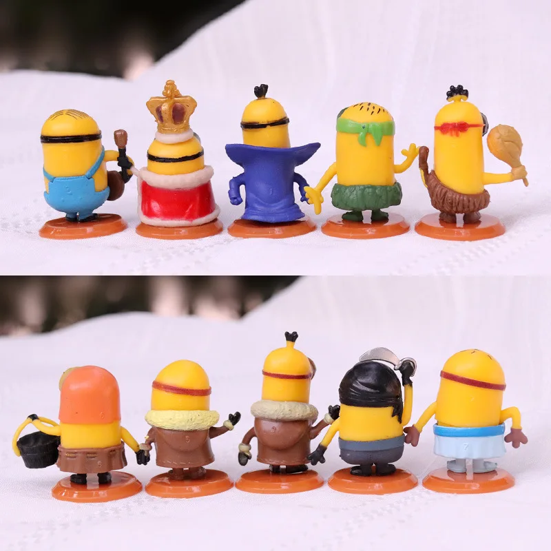 kawai Capsule toys 10Pcs/Set Miniones Kevin Bob 3D Eye Despicable Miniones Action Figures Classic Toys for Children Xmas Gifts