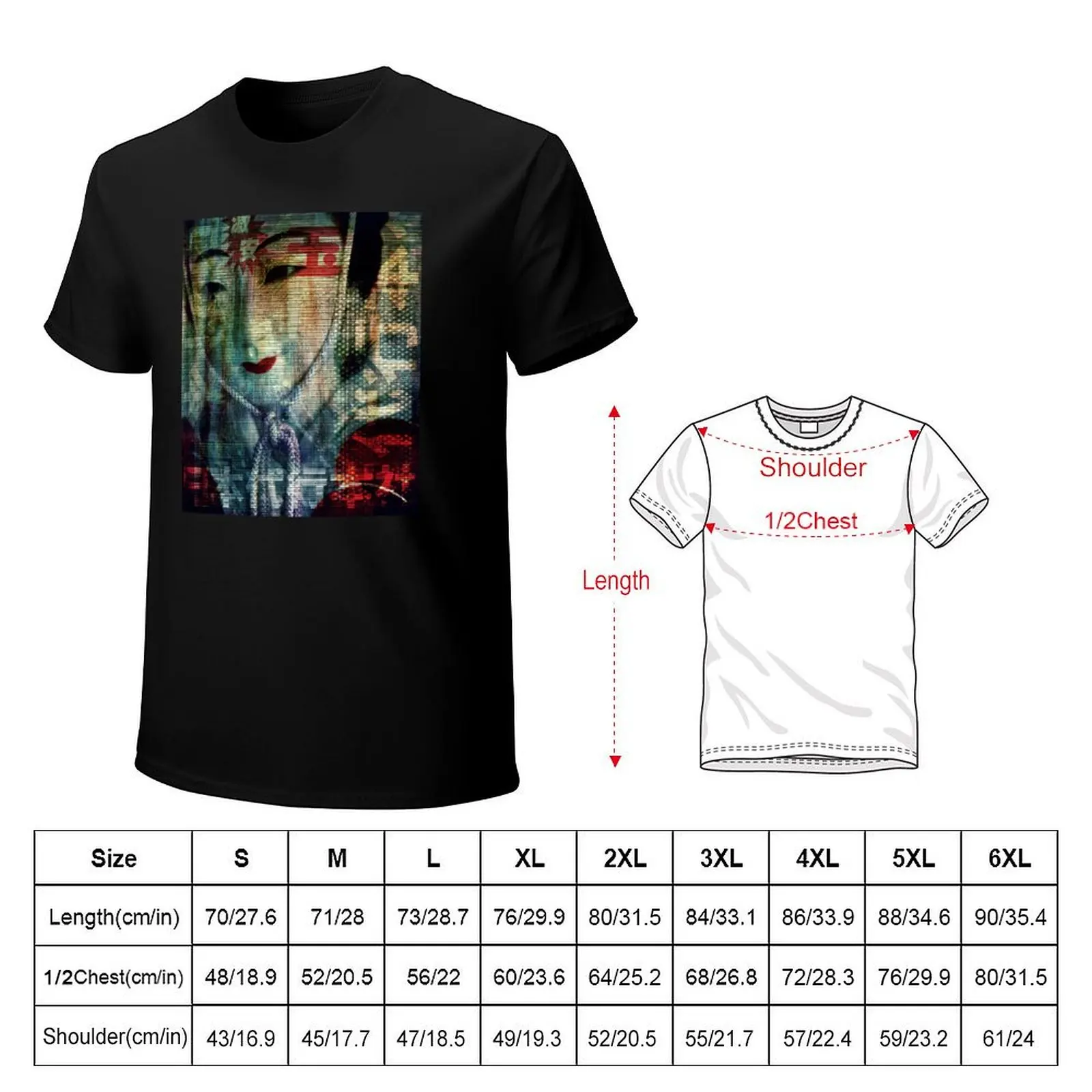 Futuristic Geisha T-Shirt man t shirt cotton high quality T-Shirt