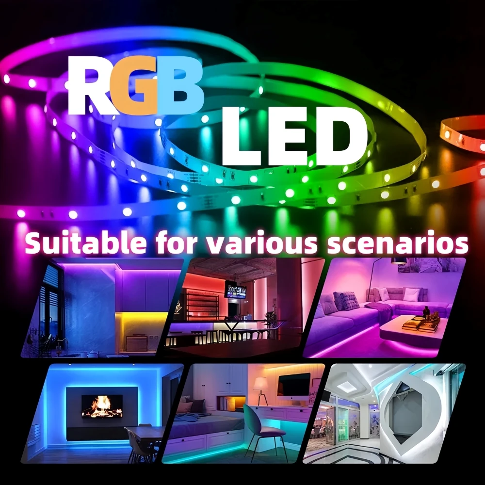 Retroiluminación LED para decoración de dormitorio, luz de fondo para fiesta, TV, cocina, Tpae, USB, Bluetooth, 7 w/m, 5050, 1-20m, RGB, 5050