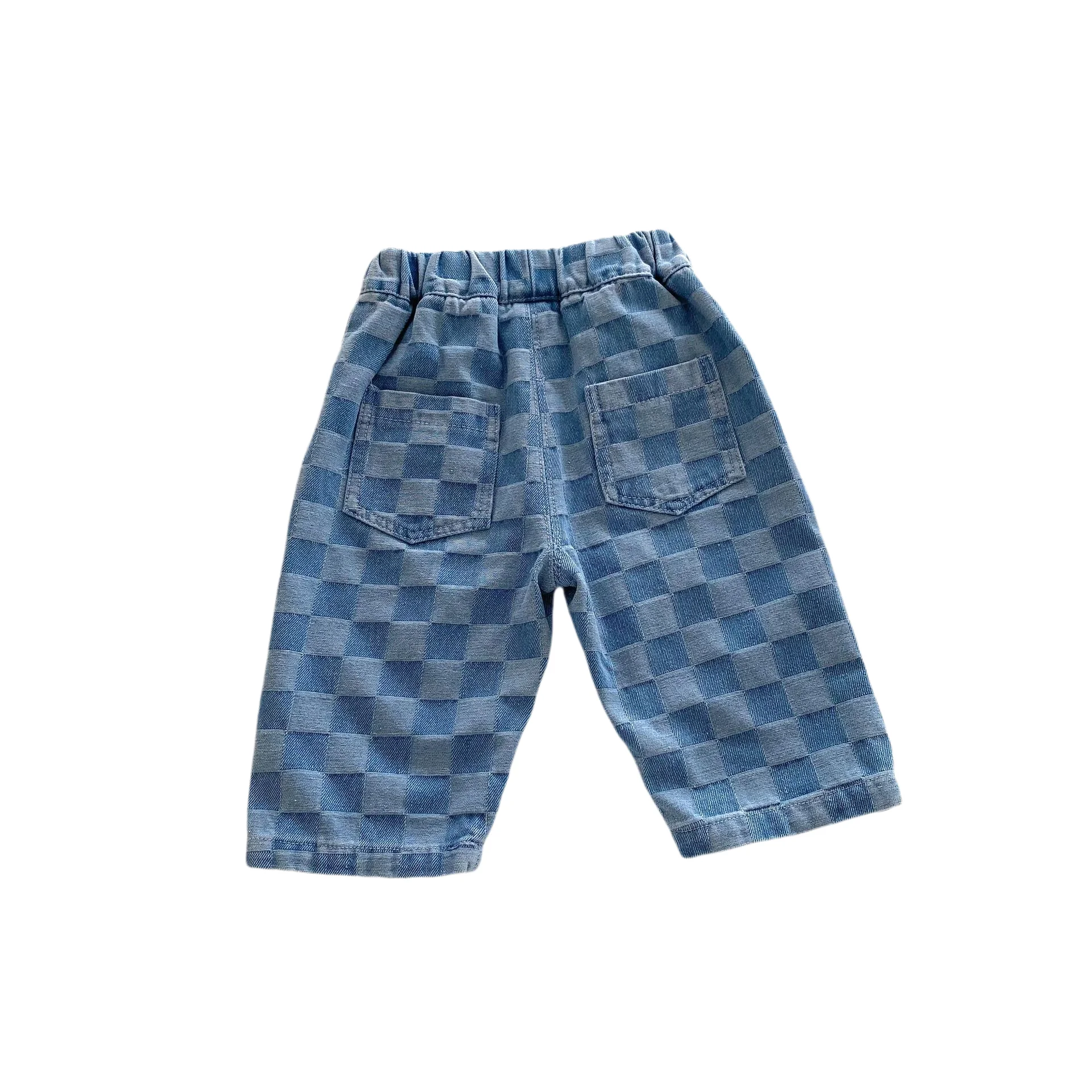 Soft Denim Checkered Jeans for 0 - 5 - Year - Olds: Ideal for Spring & Autumn Fashion Kids Boys and Girl Denim Pants