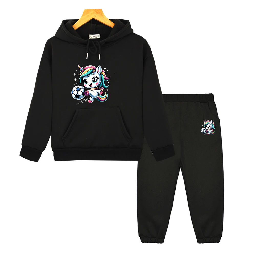 

boys girls Hooded Sets Kawaii Unicorn Print anime hoodie Fleece sweatshirt Autumn pullover Cartoon Jacket kids boutique clothes