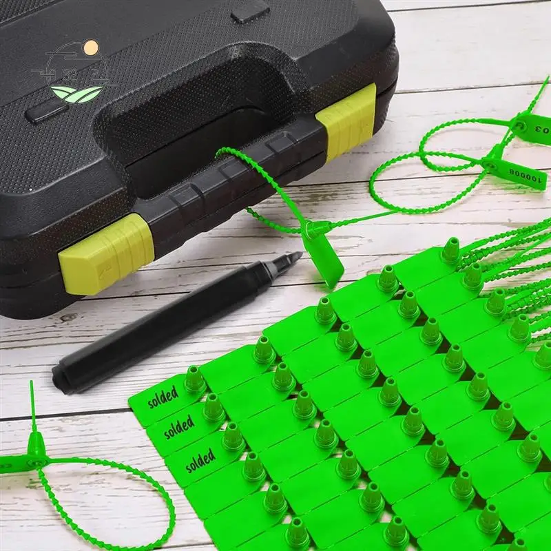 

A32Z-1000 Pcs Plastic Tamper Seals Fire Extinguisher Tags Security Tags Seals Safety Numbered Zip Ties Labels Green Easy To Use