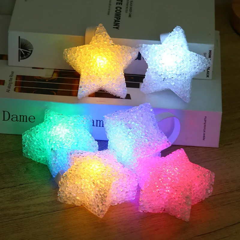 Star Handheld LED Light Cute  Acrylic Star Shaped Night Light  Anti-slip Band Light Lamp for Dance Performance Stage Photo Prop